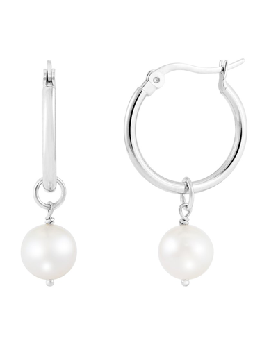 Splendid Pearls Silver 8-9mm Pearl Earrings