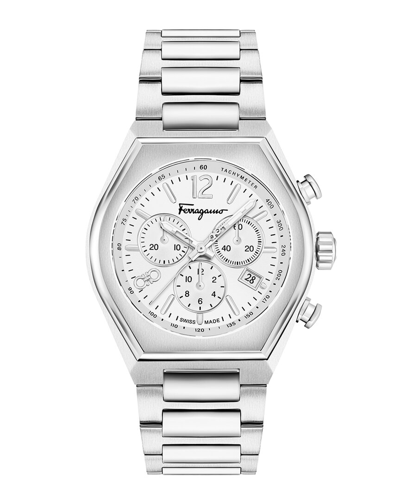 Ferragamo Men's Swiss Chronograph Stainless Steel Bracelet Watch 42mm In Multi