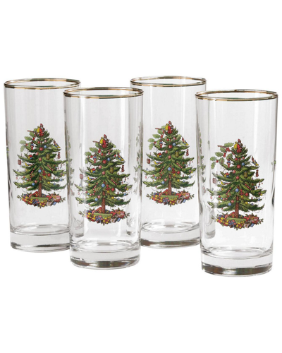 Spode Christmas Tree Set Of 4 Highballs