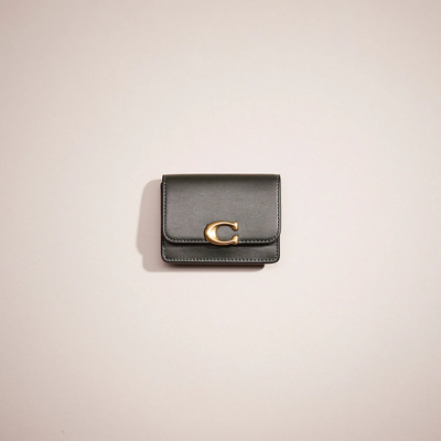 Coach Restored Bandit Card Case In Brass/amazon Green