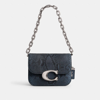 Coach Idol Bag In Python In Silver/dark Denim