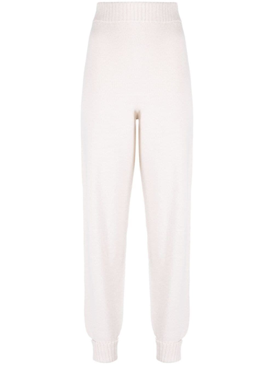 Twinset Elasticated-waist Ribbed-knit Track Pants In White