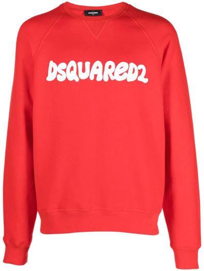 Dsquared2 `cool Fit` Crew-neck Sweatshirt In Red