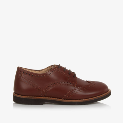 Beatrice & George Kids' Boys Brown Leather Lace-up Brogues