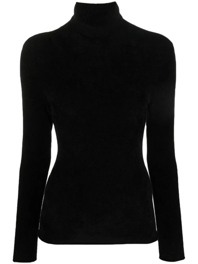Filippa K Chenille Turtleneck Sweater In Black