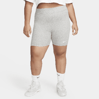 Nike Women's  Sportswear Classic High-waisted 8" Biker Shorts (plus Size) In Grey