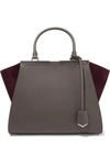 FENDI 3JOURS SUEDE-PANELED LEATHER TOTE