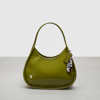Coach Ergo Bag In Crinkled Patent Topia Leather In Olive Green