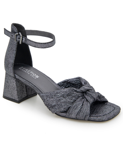 Kenneth Cole Reaction Nessa Womens Open Toe Square Toe Ankle Strap In Pewter