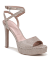 Naturalizer Pnina Tornai For  Ai Ankle Strap Platform Sandal In Rose Gold Glitter Mesh