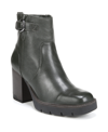 Naturalizer Wilde Waterproof Lug Sole Booties In Pine Green Leather
