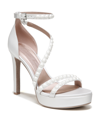 Naturalizer Pnina Tornai For  Love Ankle Strap Platform Sandal In White Satin,pearl
