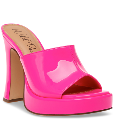 Wild Pair Clohve Platform Slide Sandals, Created For Macy's In Pink Patent