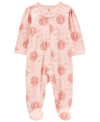 CARTER'S BABY GIRLS PRINTED ZIP UP COTTON BLEND SLEEP AND PLAY