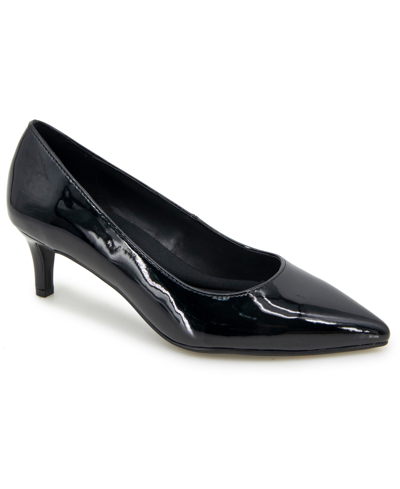 Kenneth Cole Reaction Women's Bexx Kitten Heel Pumps In Black Patent