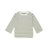 Dotty Dungarees Unisex Long Sleeve Breton Stripe Top - Baby, Little Kid, Big Kid In Green Stripe