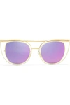 THIERRY LASRY EVENTUALLY CAT-EYE GOLD-TONE SUNGLASSES