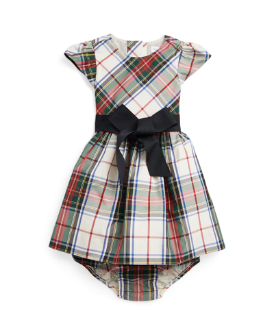 Polo Ralph Lauren Baby Girl's 2-piece Plaid Dress & Bloomers In Cream-red Multi