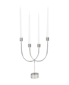 Rosemary Lane The Novogratz Silver Stainless Steel Metal Overlapping U-shaped Candelabra With Round Elevated Base, In Silver