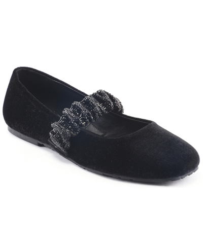 Kenneth Cole Reaction Women's Elema Jewel Ballet Flats In Black Velvet