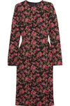 DOLCE & GABBANA ROSELINE FLORAL-PRINT CREPE MIDI DRESS