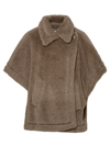 Max Mara Tebe Teddy Alpaca, Cashmere & Silk Cape In Beige