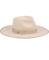 Angela & William Women's Wide Brim Felt Rancher Fedora Hat In Beige