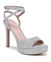 Naturalizer Pnina Tornai For  Ai Ankle Strap Platform Sandal In Silver Glitter Mesh