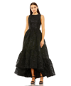 Mac Duggal Brocade High-low Gown In Black