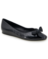Kenneth Cole Reaction Lily Bow Womens Faux Leather Pointed Toe Loafers In Black