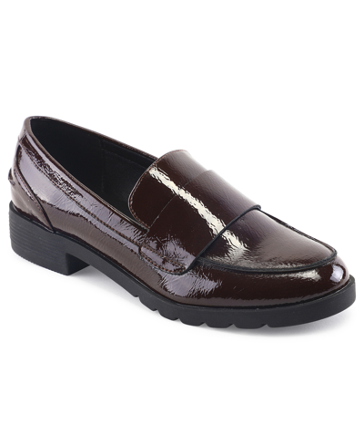 Kenneth Cole Reaction Women's Fern Slip-on Loafer In Burgundy Patent