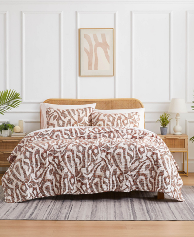 Southshore Fine Linens Khari Oversized 3 Piece Quilt Set, King/california King In Rust