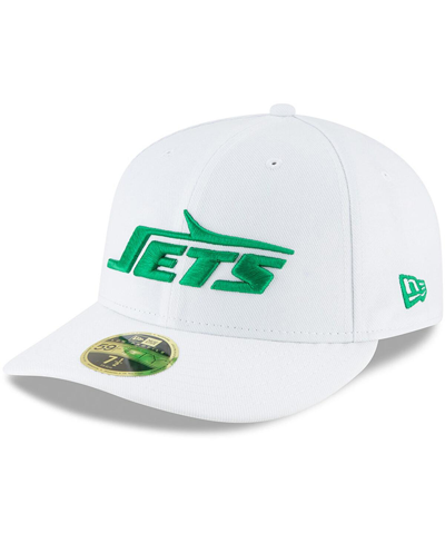 New Era Men's White New York Jets Throwback Logo Omaha Low Profile 59fifty Fitted Hat