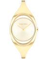 CALVIN KLEIN WOMEN'S TWO HAND GOLD-TONE STAINLESS STEEL BANGLE BRACELET WATCH 30MM