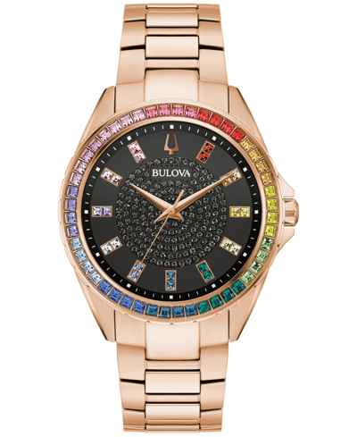 Bulova Crystal Phantom Watch, 40mm In Black / Gold Tone / Rose / Rose Gold Tone