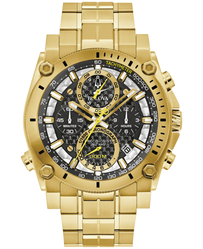 Bulova Men's Chronograph Precisionist Icon Gold-tone Stainless Steel Bracelet Watch 47mm