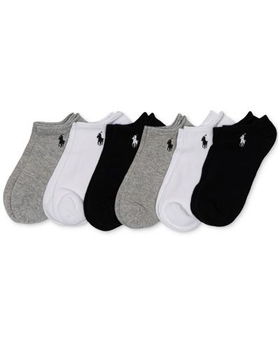 Polo Ralph Lauren Women's 6-pk. Flat Knit Low-cut Socks In Gray Assortment