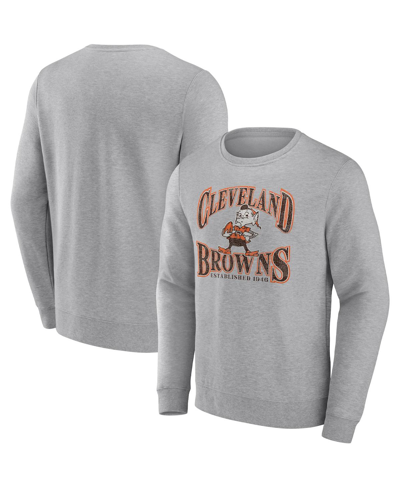 Fanatics Men's  Heathered Gray Cleveland Browns Playability Pullover Sweatshirt In Heather Gray