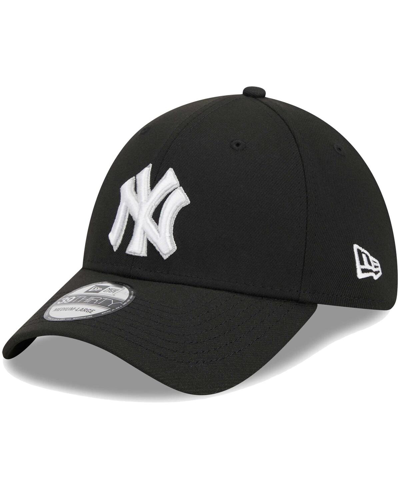 New Era Men's  Black New York Yankees Logo 39thirty Flex Hat