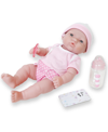 Jc Toys La Newborn Nursery 12" Caucasian Baby Doll Set, 7 Pieces In Pink