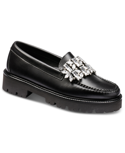 Gh Bass G.h.bass Women's Whitney Crystal Lug Weejuns Loafer Flats In Black