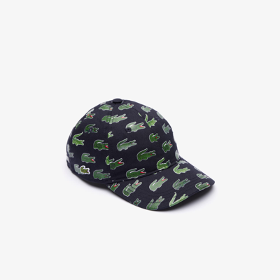 Lacoste Kids' Signature Print Cotton Cap - 2 - 5 Years In Blue