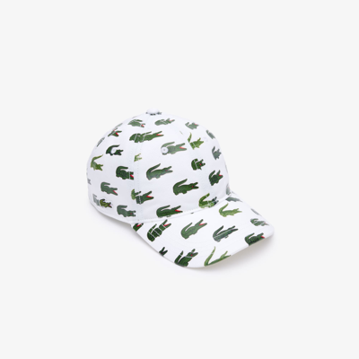 Lacoste Kids' Signature Print Cotton Cap - 2 - 5 Years In White