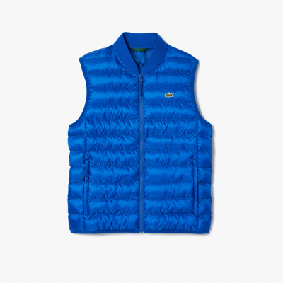 Lacoste Men's Water-repellent Puffer Vest - 48 - S/m In Blue