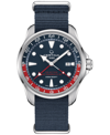 CERTINA MEN'S SWISS AUTOMATIC DS ACTION GMT BLUE SYNTHETIC STRAP WATCH 43MM