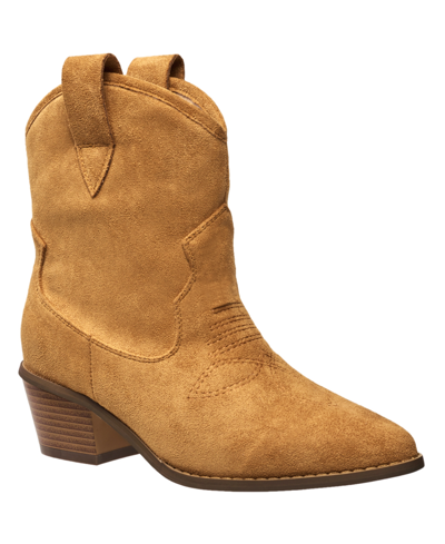 French Connection Women's Carrire Cowboy Booties In Cognac