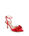 Jewel Badgley Mischka Yanna Pointed Toe Pump In Red Satin