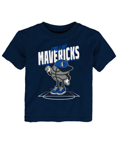 Outerstuff Babies' Toddler Boys And Girls Navy Dallas Mavericks Mr. Dribble T-shirt