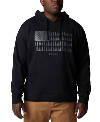Columbia Men's Trek Graphic Fleece Hoodie In Black,treeline