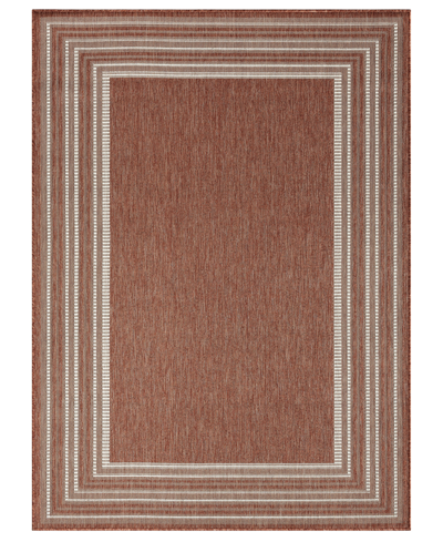 Nicole Miller Patio Country Layla 7'9" X 10'2" Outdoor Area Rug In Rust,cream